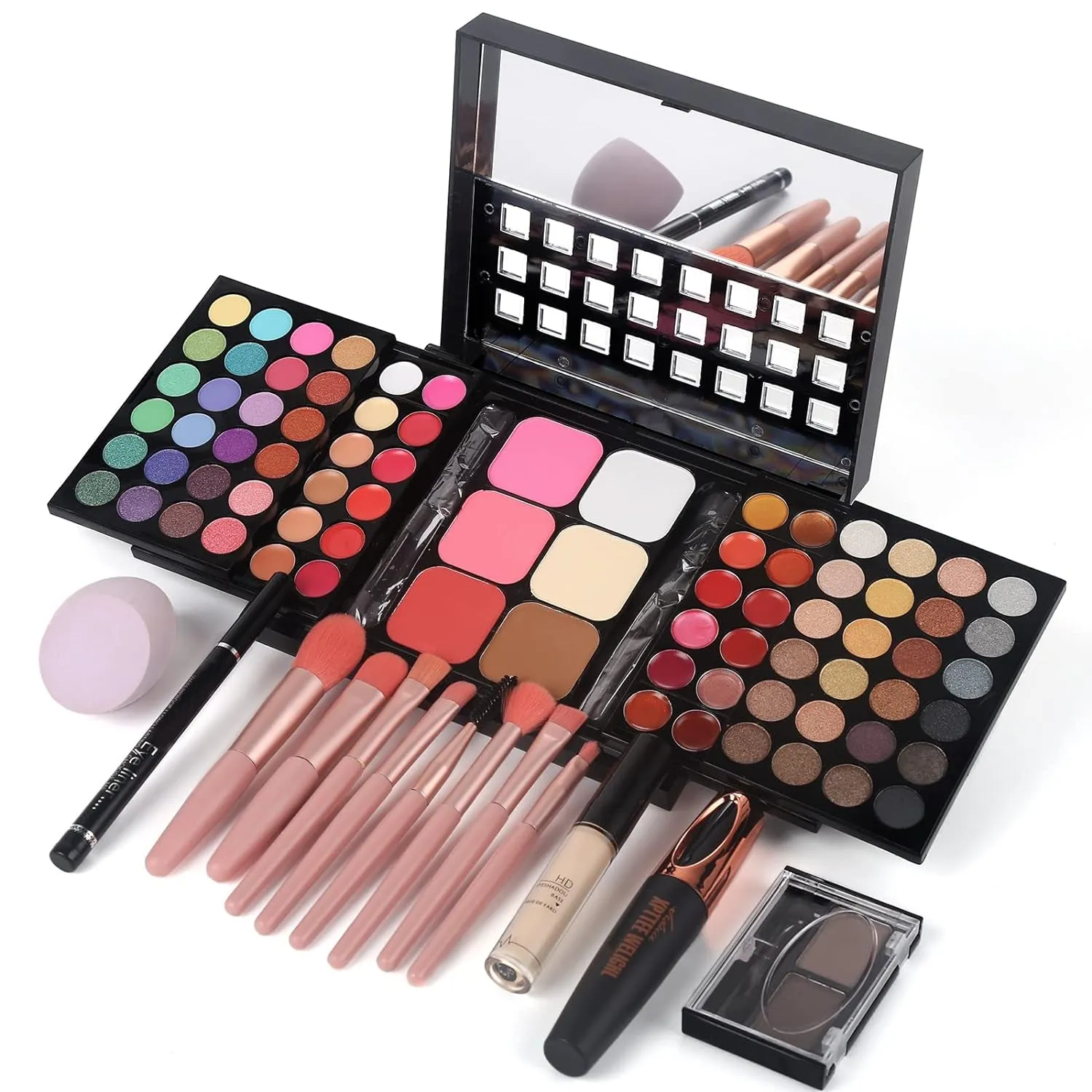 78-Color Ultimate Makeup Master Set: Eyeshadows, Lipsticks, Blushes & More with Applicators