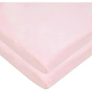 American Baby - 15 x 33 Fitted Bassinet Sheet, 100% Natural Cotton Jersey Knit, Pink