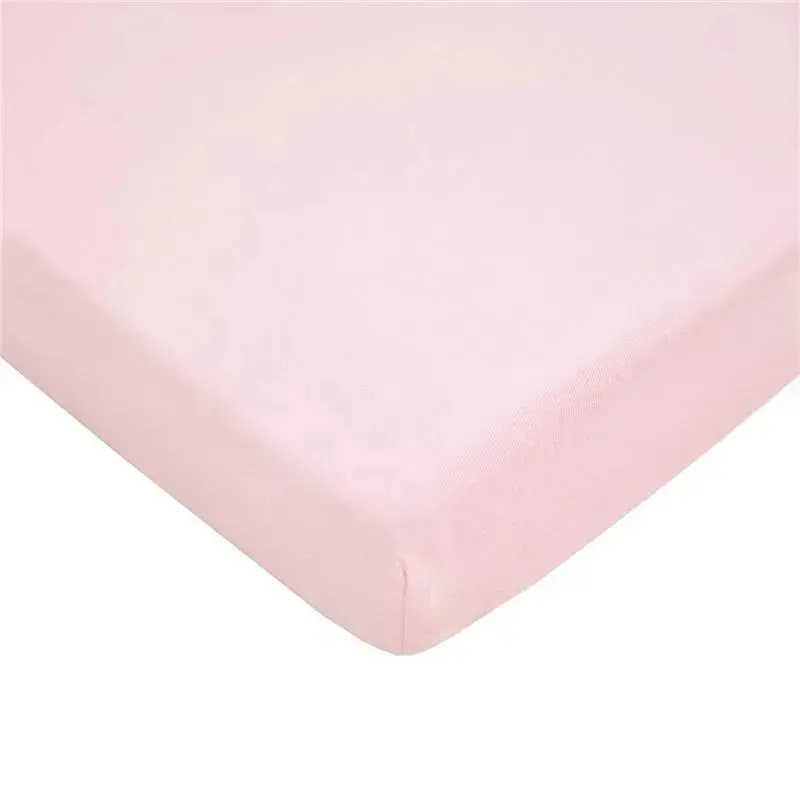 American Baby - Fitted Mini Crib Sheet 24 x 38, 100% Cotton Jersey Portable Sheet, Baby Pink