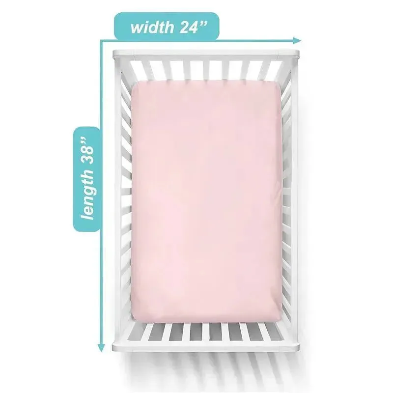 American Baby - Fitted Mini Crib Sheet 24 x 38, 100% Cotton Jersey Portable Sheet, Baby Pink