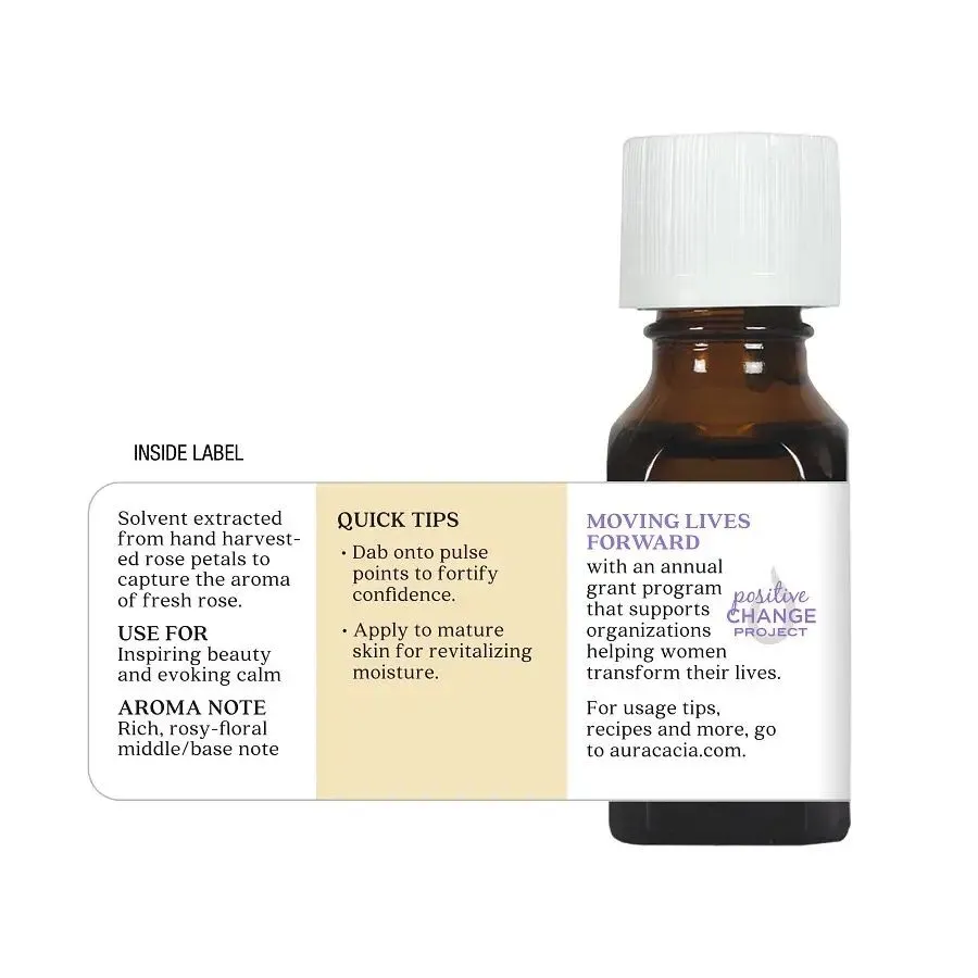 Aura Cacia Precious Essentials Oil Rose Absolute in Jojoba 0.5 oz Oil