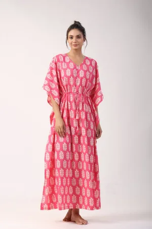 Blushing Bouquet Cotton Kaftan