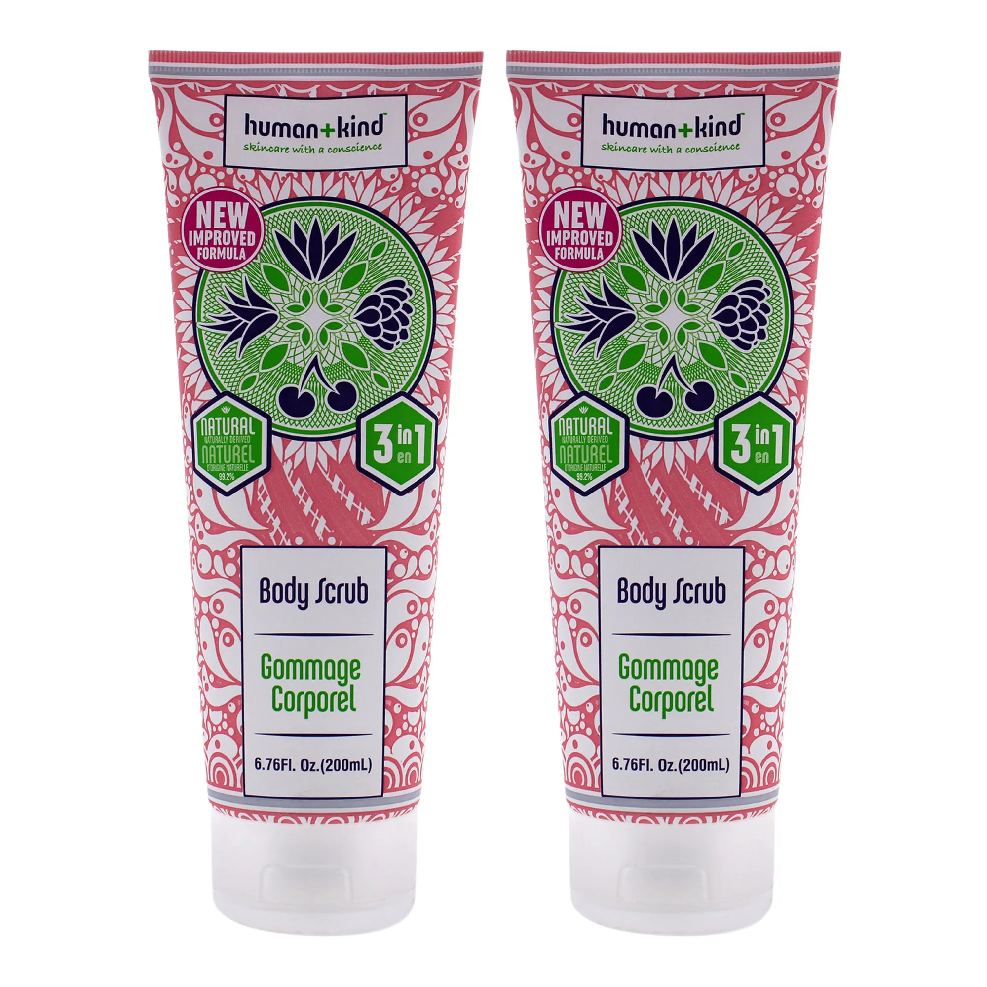 Body Scrub - Pack of 2 by Human Kind for Unisex - 6.46 oz Scrub