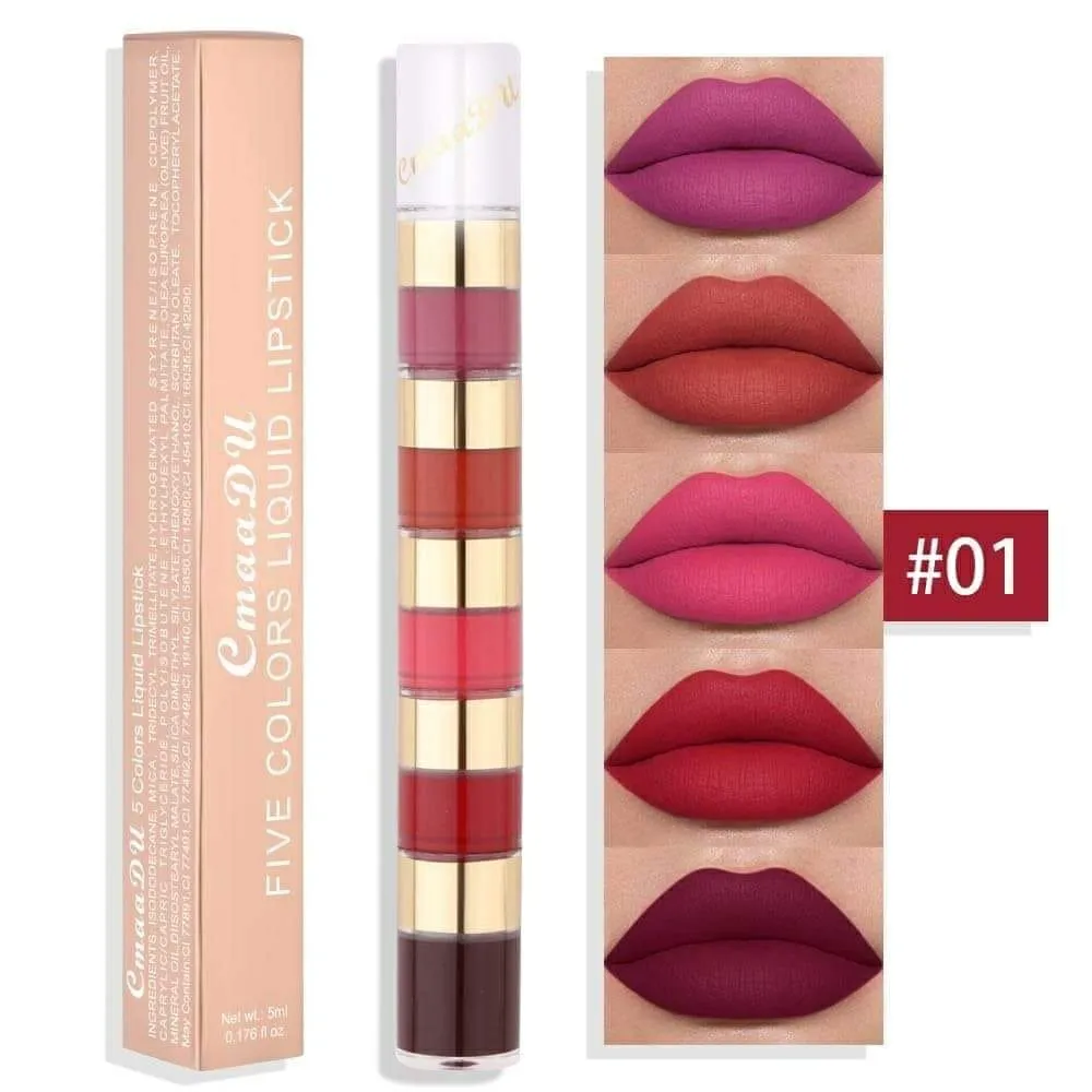 CmaaDU Five Colours Liquid Lipstick