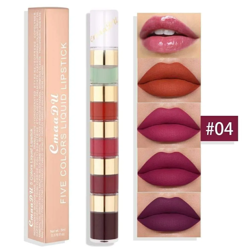 CmaaDU Five Colours Liquid Lipstick