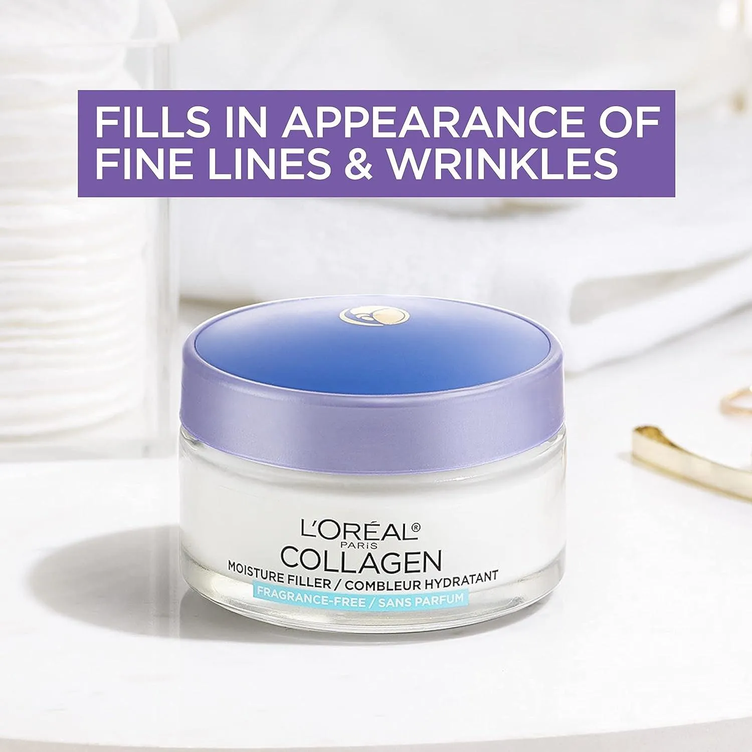 Collagen Daily Face Moisturizer, Reduce Wrinkles, Face Cream, Fragrance Free 1.7 Oz