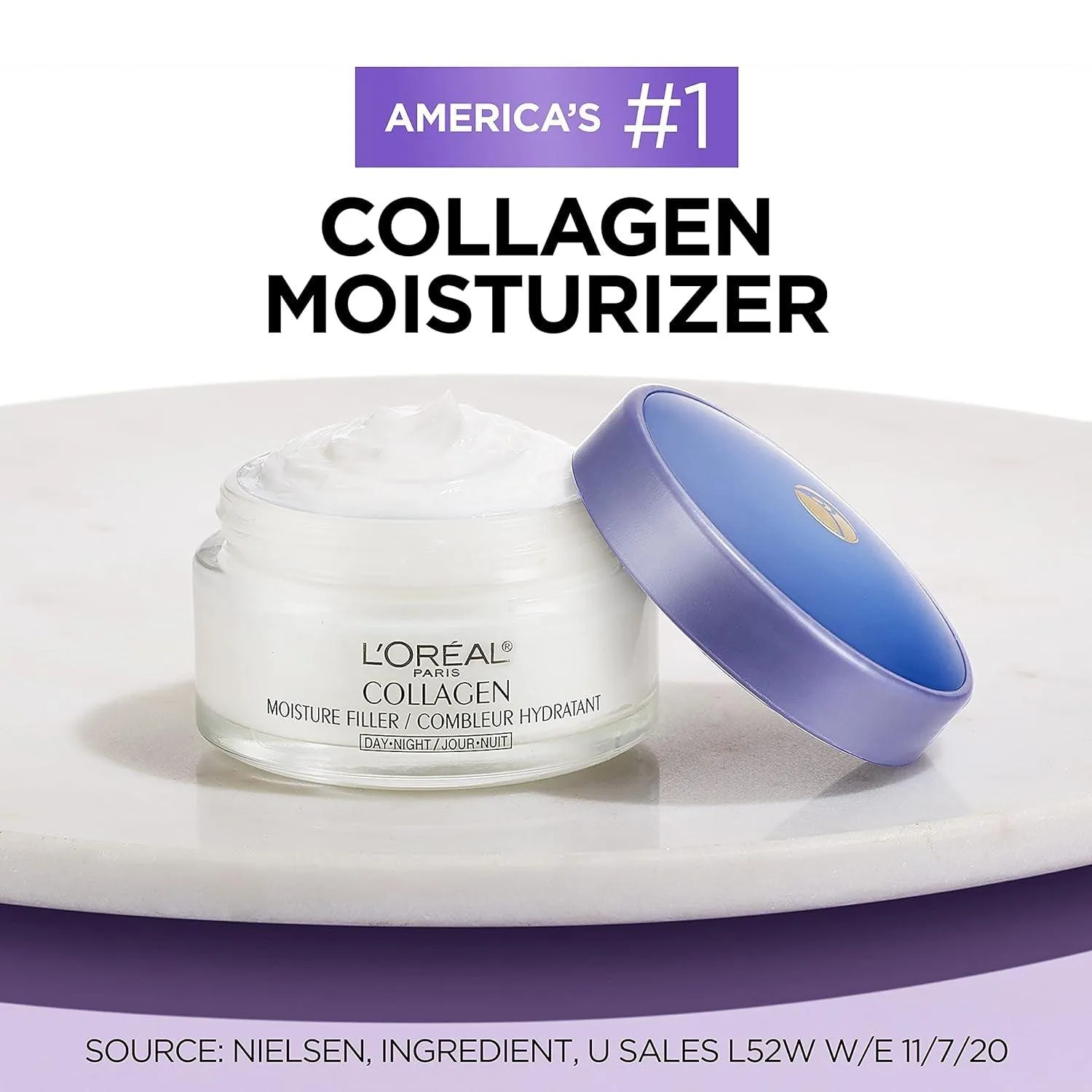 Collagen Daily Face Moisturizer, Reduce Wrinkles, Face Cream, Fragrance Free 1.7 Oz