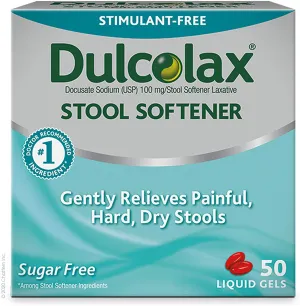 Dulcolax Stool Softener, Liquid Gels, 50 Count