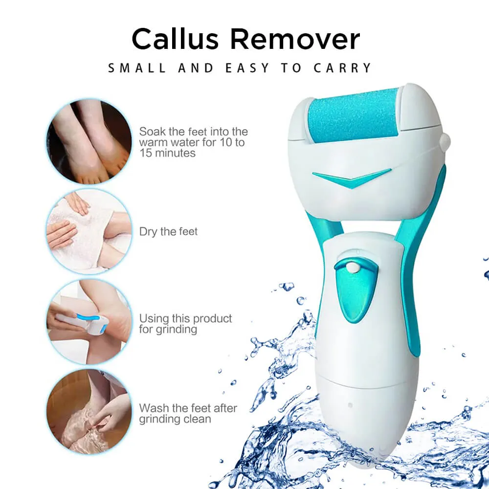 Electric Facial Brush with 5 Exfoliators and Callus Remover