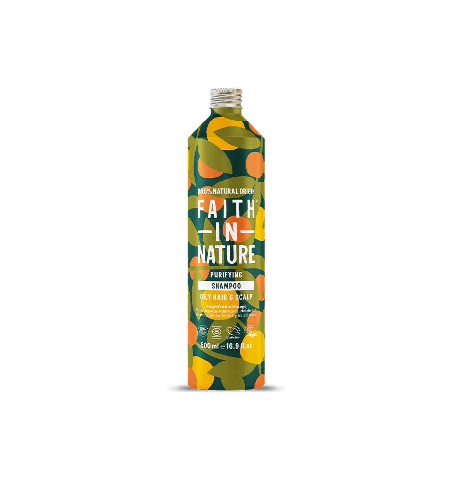 Faith In Nature Grapefruit & Orange Shampoo for Oily Hair - 500ml Aluminium Bottle