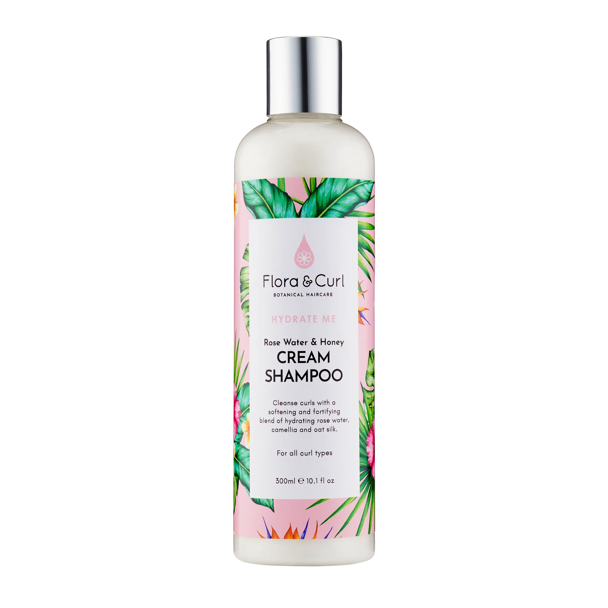 Flora & Curl Rose Water & Honey Cream Shampoo 300ml