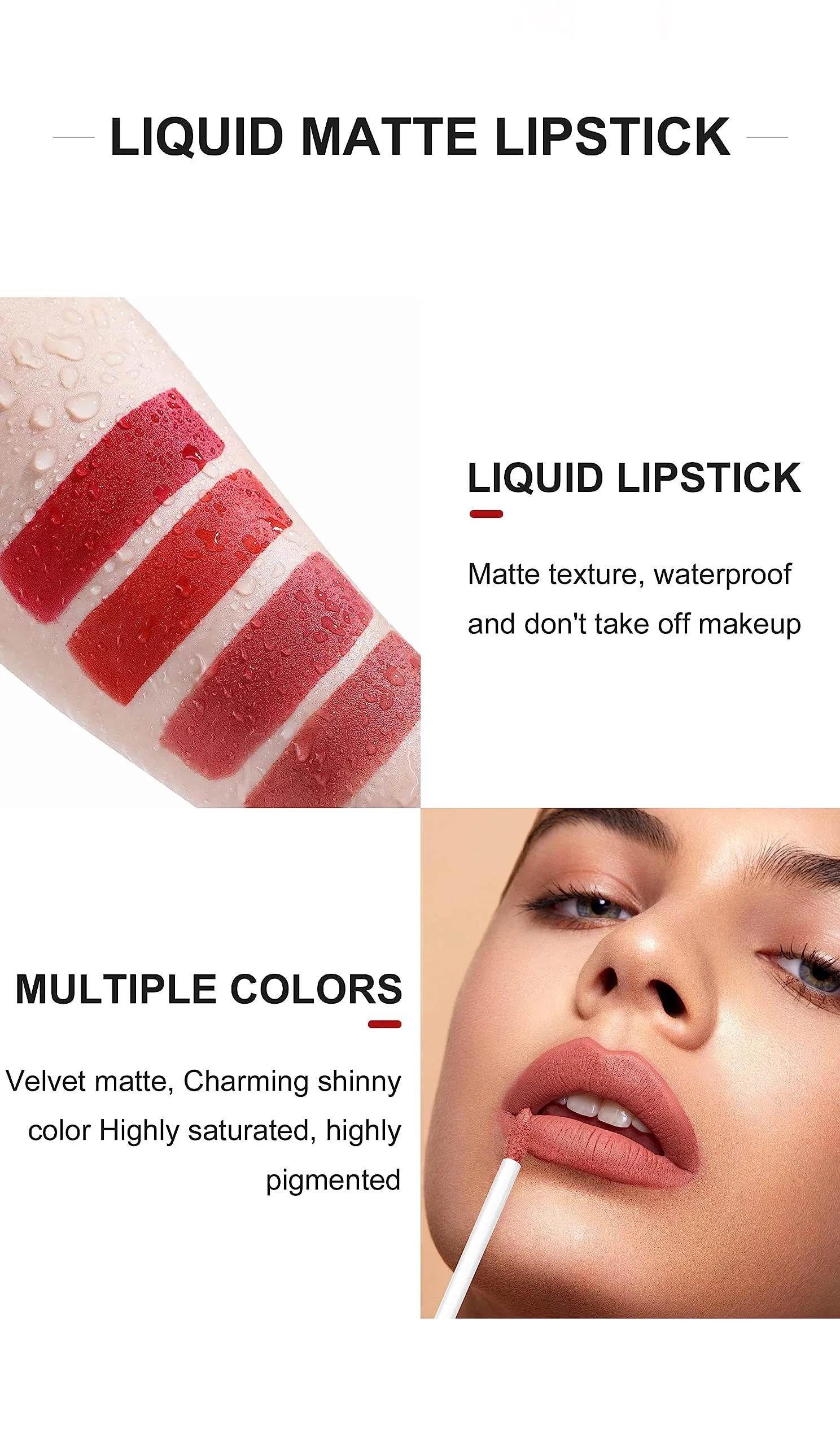 KA CAYLA Handaiyan Lip Liner & Liquid Matte Lipstick Set, Matte Liquid Lipstick   Matching Lip Liner Nude Velvety Makeup Kit Waterproof Lip Stain Kit For Women Lipliner Lip Gloss (Lip Kit #3) 4.2g