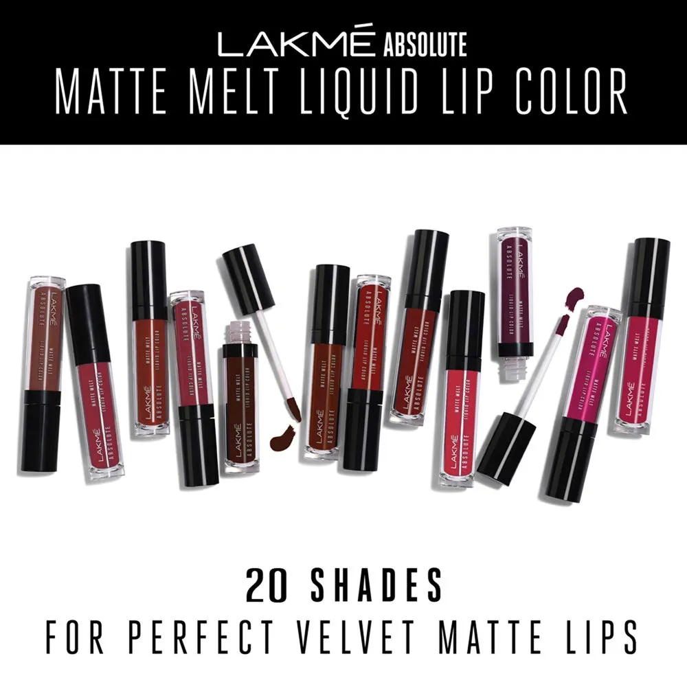 Lakme Absolute Matte Melt Liquid Lip Color, Rhythmic Red, 6 ml