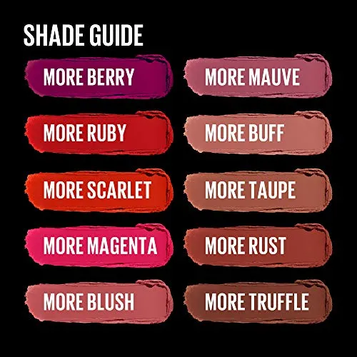 Maybelline Color Sensational Ultimatte Matte Lipstick, Non-Drying, Intense Color Pigment, More Rust, Rusty Red, 1 Count