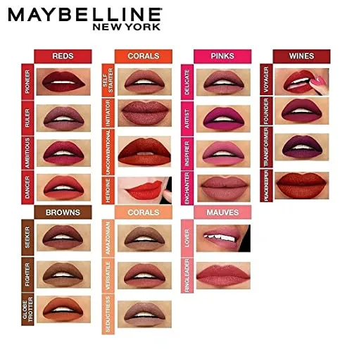 Maybelline New York Liquid Matte Lipstick, Long Lasting, 16hr Wear, Superstay Matte Ink, 70 Amazonian, 5ml