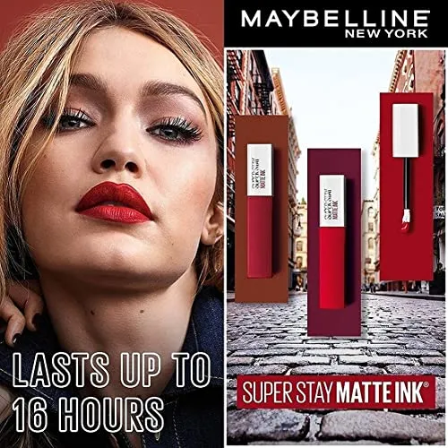 Maybelline New York Liquid Matte Lipstick, Long Lasting, 16hr Wear, Superstay Matte Ink, 70 Amazonian, 5ml