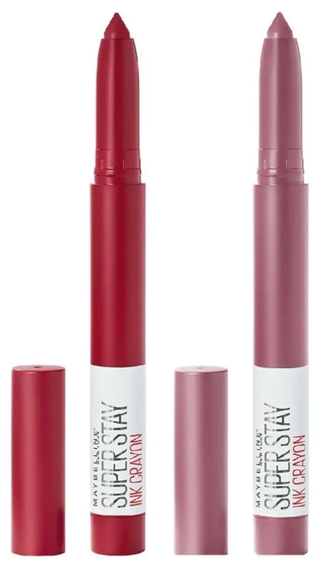 Maybelline New York Super Stay Crayon Lipstick, 25 Stay Exceptional, 1.2g & Maybelline New York Super Stay Crayon Lipstick, 50 Own your Empire, 1.2g