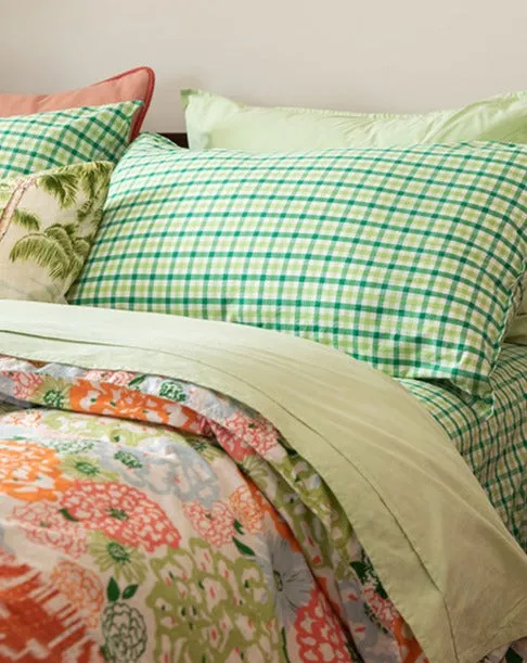 Nile Green Gingham Sheet Set