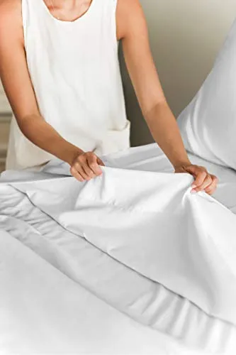 Queen Size Sheet Set - Breathable & Cooling Sheets - Hotel Luxury Bed Sheets - Extra Soft - Deep Pockets - Easy Fit - 4 Piece Set - Wrinkle Free - Comfy – White Bed Sheets - Queens Sheets – 4 PC