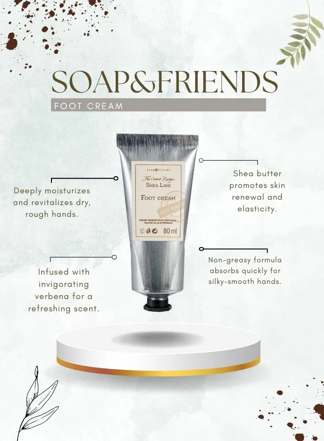 Soap&Friends Moisturizing Foot Cream 15% Shea Butter - Nourishing Formula with Urea, 80 ml