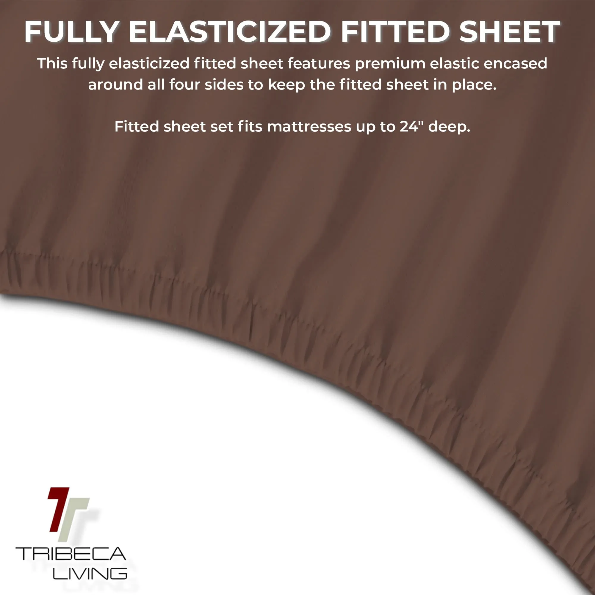 Tribeca Living FLSOEDSS Luxury Solid Flannel Deep Pocket Sheet Set, Full, Chocolate