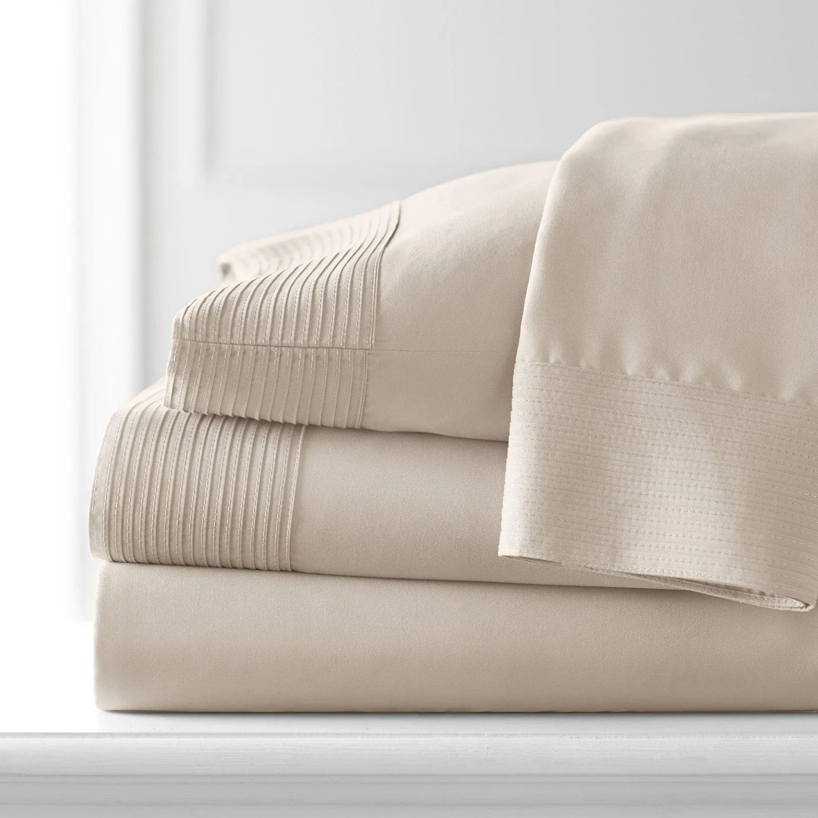 Vilano Extra Deep Pocket Pleated Sheet Set in Earth Tones